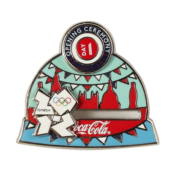 LONDON 2012 OLYMPICS COCA COLA DAY OF THE GAMES DAY 7 LONDON BUS PIN BADGE 