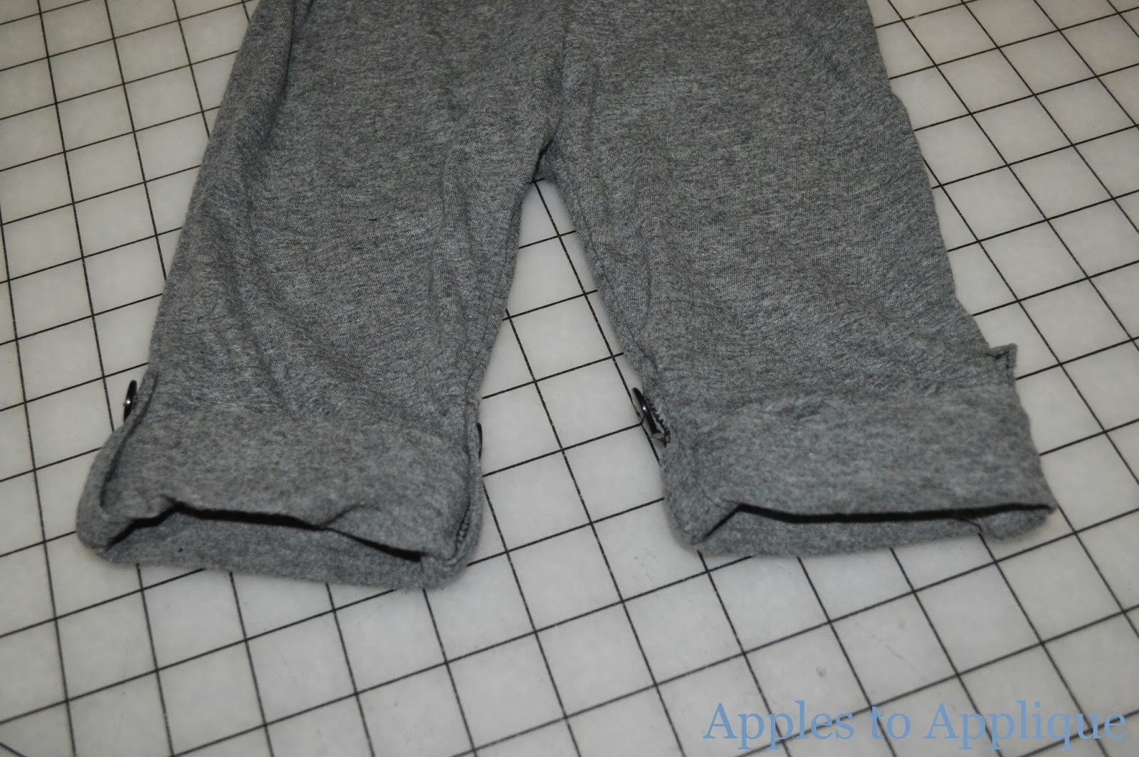 Apples to Applique Adjustable Baby Pants from an Old Shirt