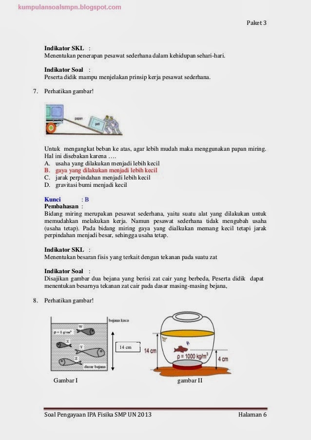 Soal dan Pembahasan UN+Try Out+US Fisika Kelas 9 SMP Paket