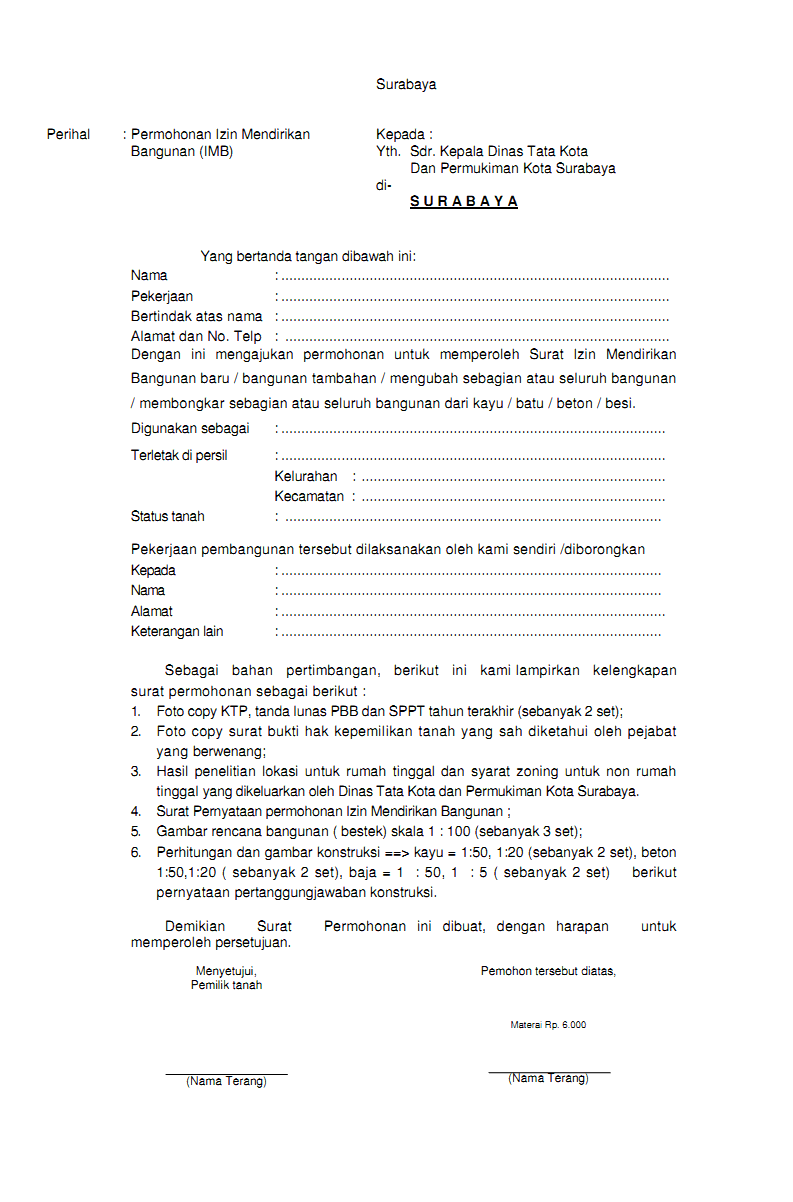 Contoh Imb