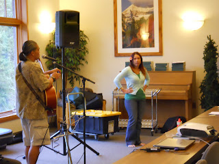 Mango Jam - Kekau Arakaki playing guitar and his wife showing us how to do a simple hula.