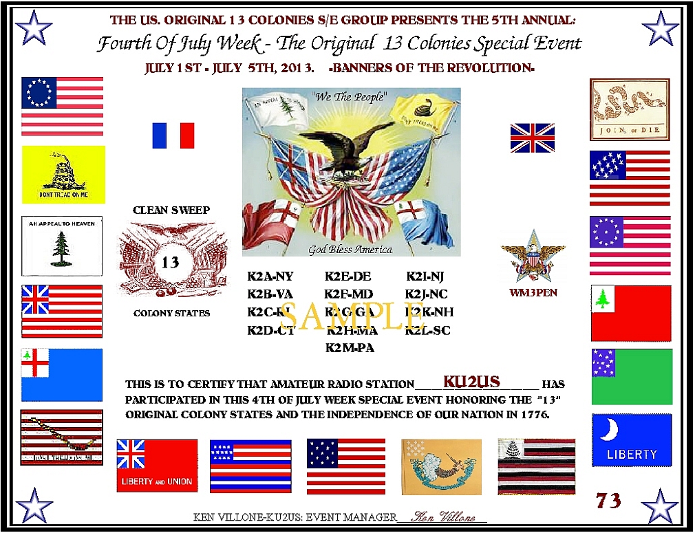 W2LJ QRP - When you care to send the very least!: 13 Colonies time!