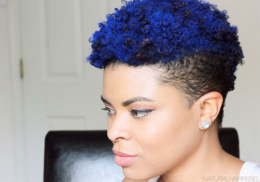 How to add blue color on natural hair with no chemicals via naturalhairrebel.com