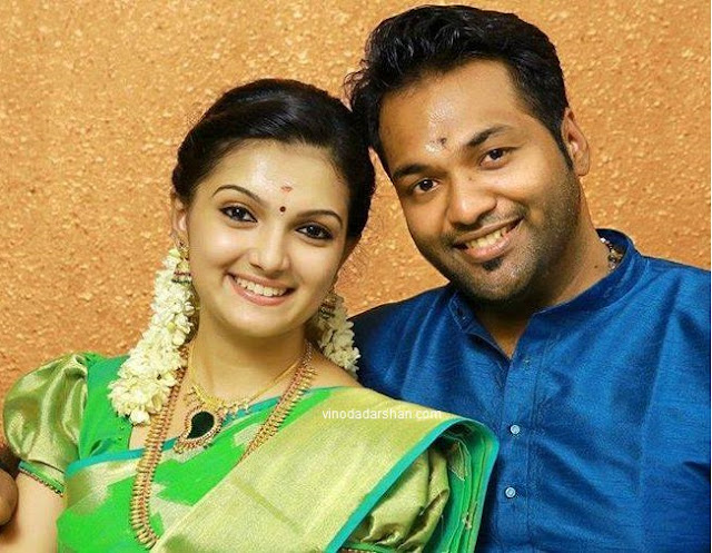 Actress Saranya Mohan and Aravind Krishnan follwong their engagement ceremony Actress Saranya Mohan and Aravind Krishnan follwong their engagement ceremony