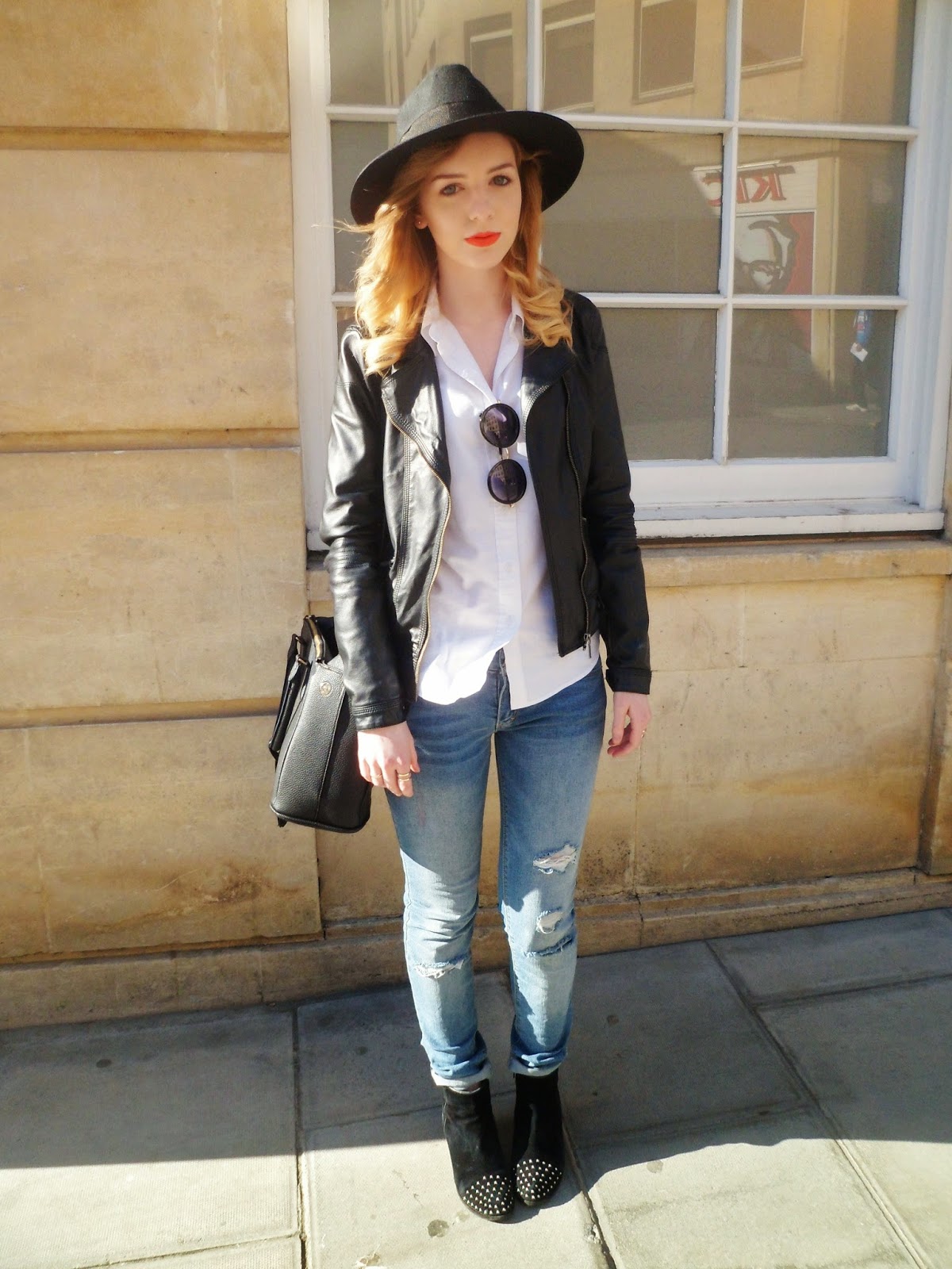blue jeans white shirt outfit