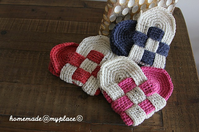 Crocheted Danish Hearts for a friend ….