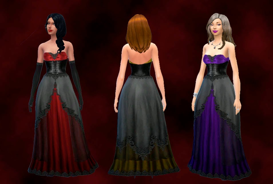 одежда - Sims 4: Одежда в стиле фэнтези, средневековья и тому подобное - Страница 2 VampireGown