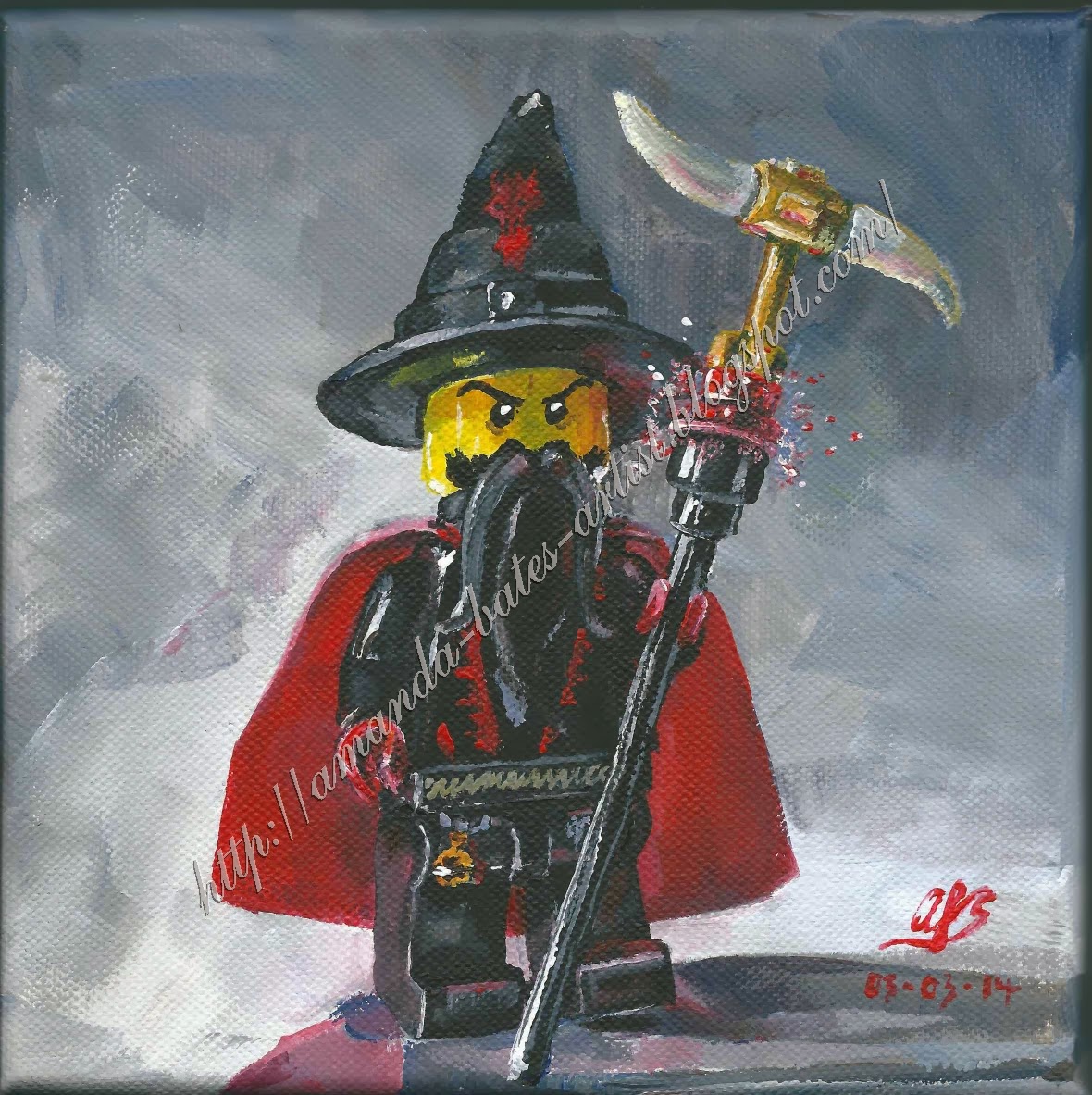 Amanda Bates’ Art Blog: Bigger LEGO Minifigures: Evil Wizard - SOLD