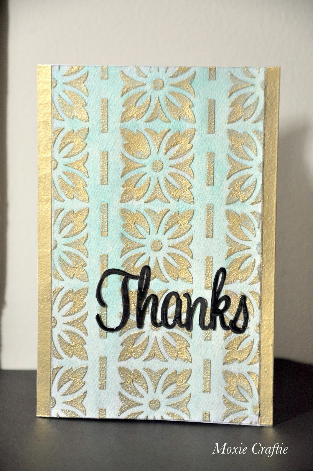 Moxie Craftie Gold Embossing on Texture Paste