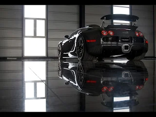 Awesome Dark Bugatti Veylon Reflections HD Wallpaper