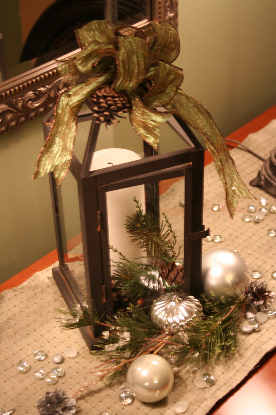 Three Men and a Lady Silver and SageHoliday Dining Room