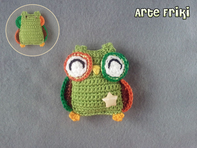 búho amigurumi owl crochet ganchillo broche llavero colgante 