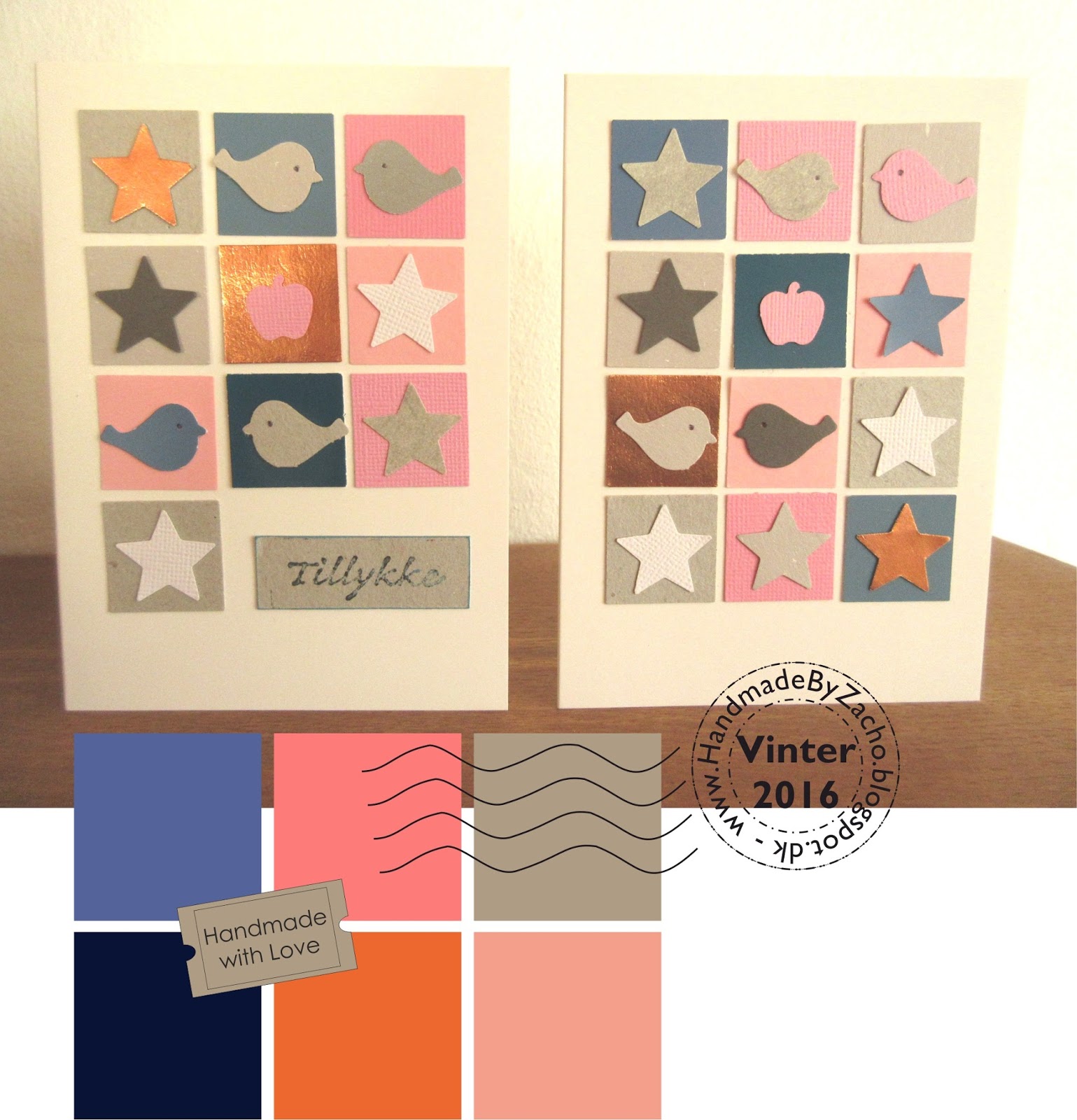 Handmadebyzacho: januar 2016 Grå blå og kobber