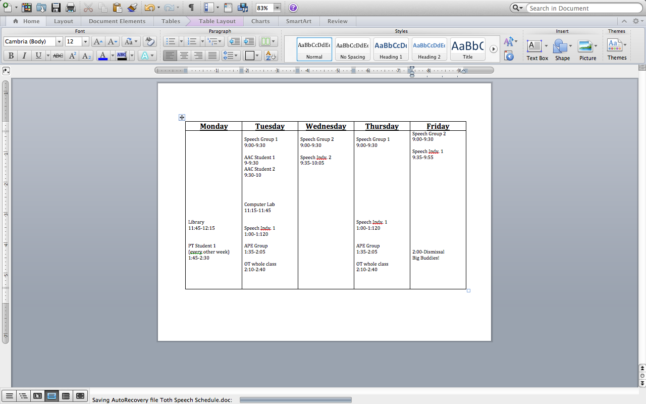 making a daily schedule