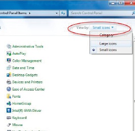 ปรับการแสดงไอค่อน Control Panel ให้เป็น Default ปรับการแสดงไอค่อน Control Panel ให้เป็น Default
