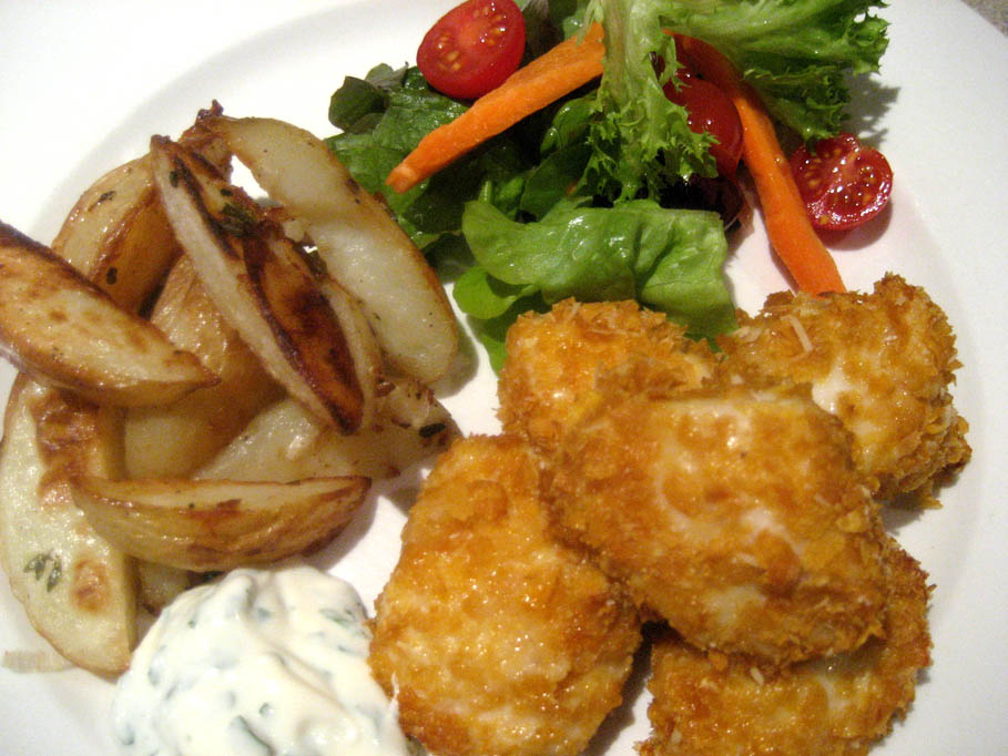 jelly, peaches and icecream Homemade Chicken Nuggets