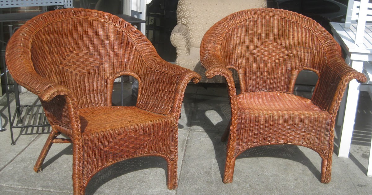 UHURU FURNITURE & COLLECTIBLES: SOLD - Wicker Patio Chairs - $35 each