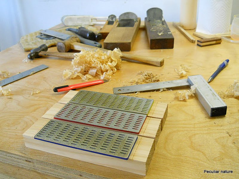 Stuck diamond bench stones on substrate