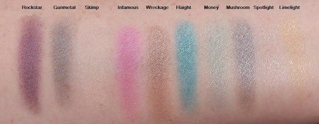 Urban Decay Mariposa Palette swatches indirect sunlight