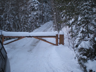 snowfall, december 2013, Ely area, Minnesota, huisman