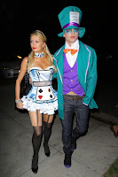 Paris Hilton cleavage in a  Halloween costume 2012
