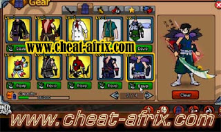 Cheat Clothing and Weapon Ninja Saga 2013