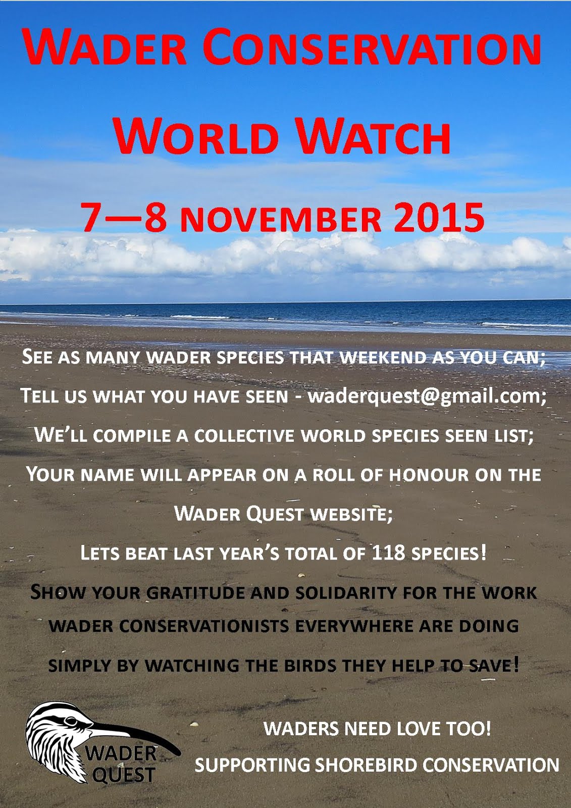 Wader Quest: Wader Conservation World Watch is approaching.