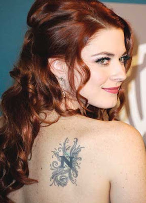 celebrity name lettering tattoo design