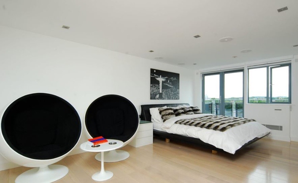 dekorasi kamar tidur hitam putih Desain Kamar Tidur Unik Hitam dan Putih | Model Denah Rumah Minimalis
