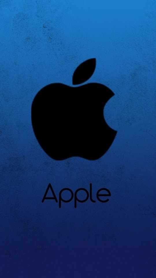   Dark Apple Logo With Blue Grunge Background   Android Best Wallpaper