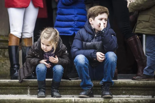 Crown Prince Frederik and Crown Princess Mary, with their four children, Prince Christian,Prince Vincent, Princess Josephine and Princess Isabella