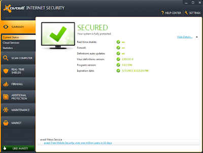 Avast Internet Security 7.0.1426 (Final Licence Key) (FULL VERSION)