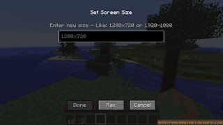ScreenSize Mod para Minecraft 1.7.10
