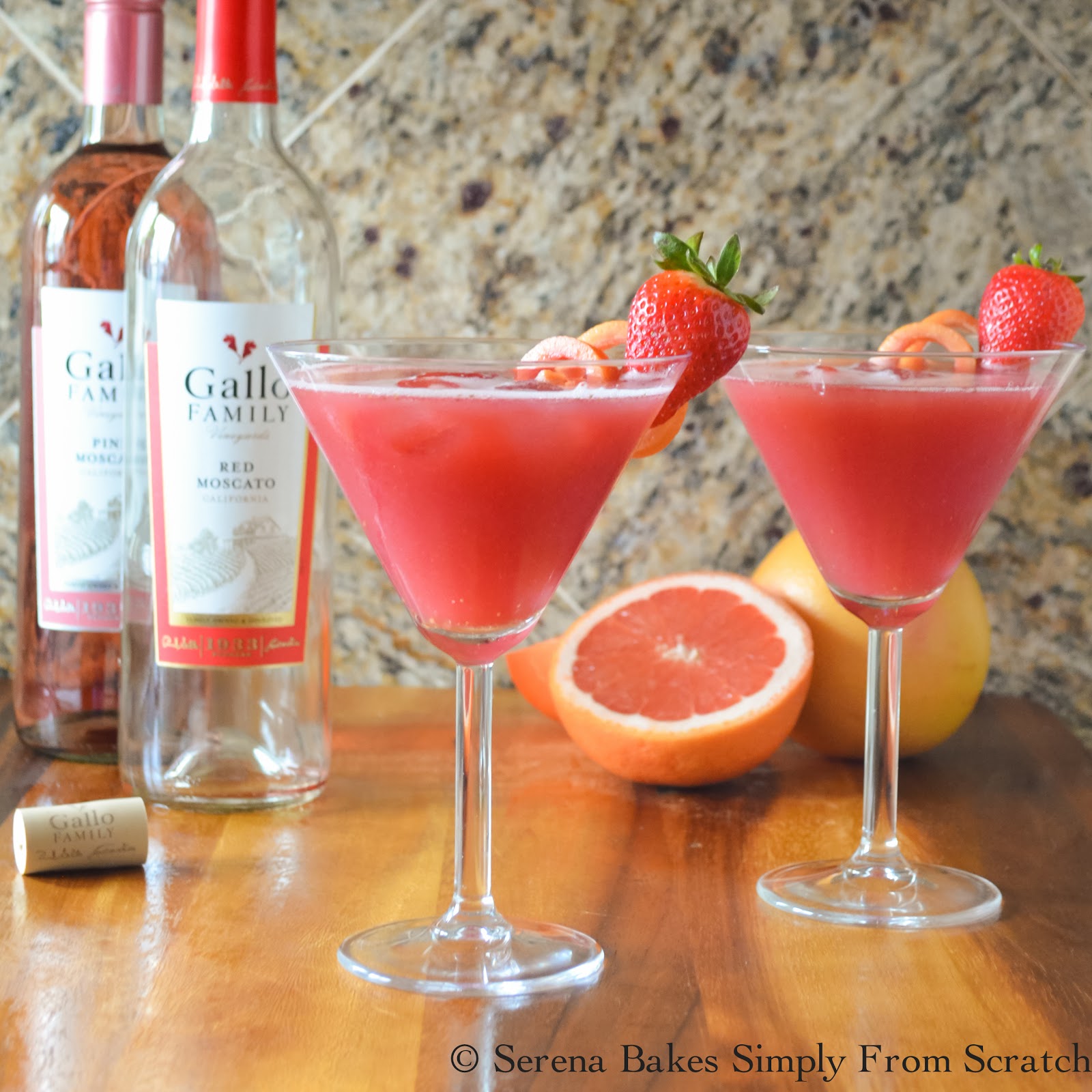 Sparkling Strawberry Grapefruit Moscato Punch SundaySupper Serena