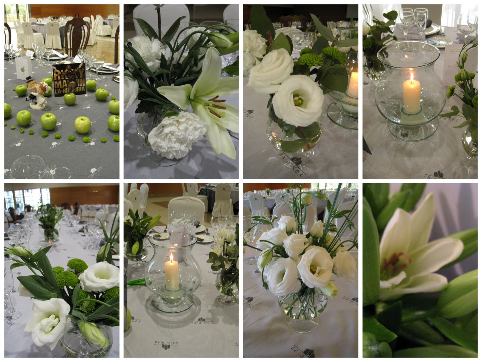 Arreglos-De-Mesa-Para-Boda Cosas con Encanto: BODA CON DECORACIÓN EN COLOR VERDE Y CANDY BAR
