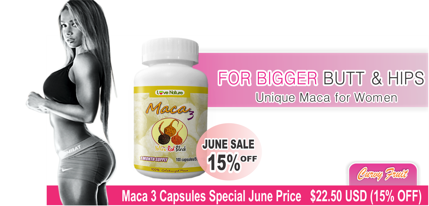 Maca 3 Capsules For WomenBlack,Red & Yellow Mix for Bigger Butt & Hips