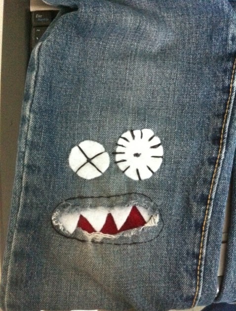 jeans holes properly repair ripped sewing them mending