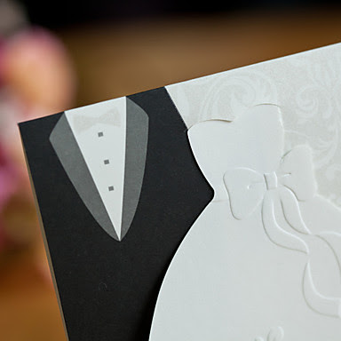 Convite de casamento noivo e noiva