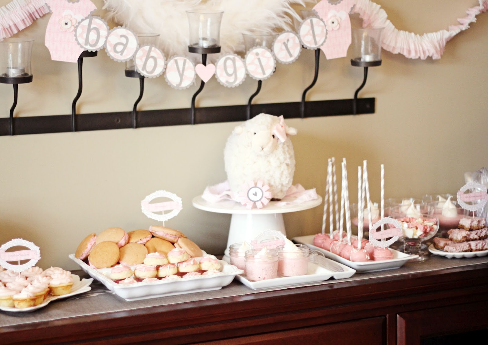 Just ME pink & grey baby shower