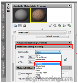 Gambar 09. Material scaling and tiling Gambar 09. Material scaling and tiling