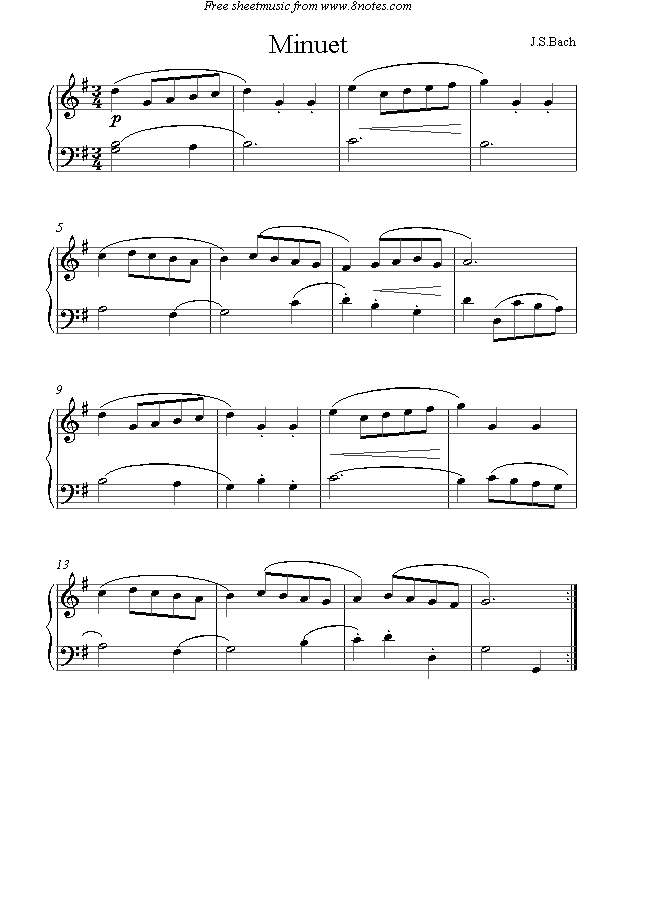 bach minuet bach minuet