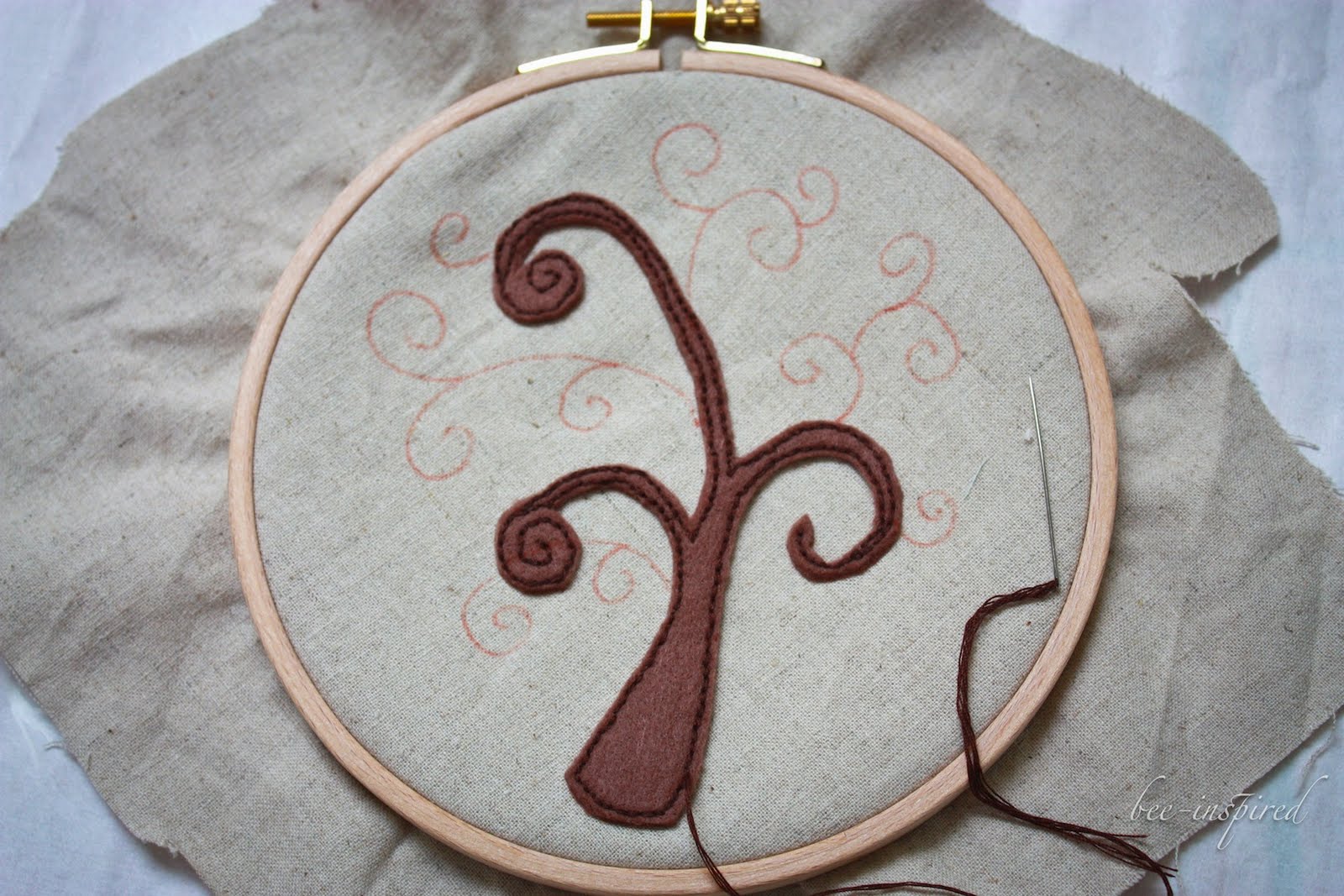 Beeinspired Earring embroidery ring tutorial