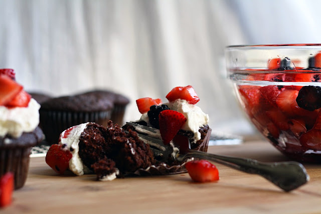 Easy Chocolate Cupcakes with Summer Berries | Sevengrams