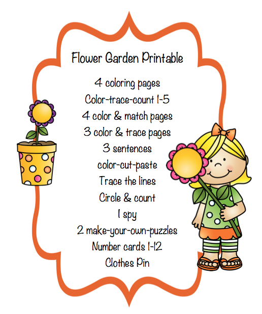 Flower Garden Printable Preschool Printables