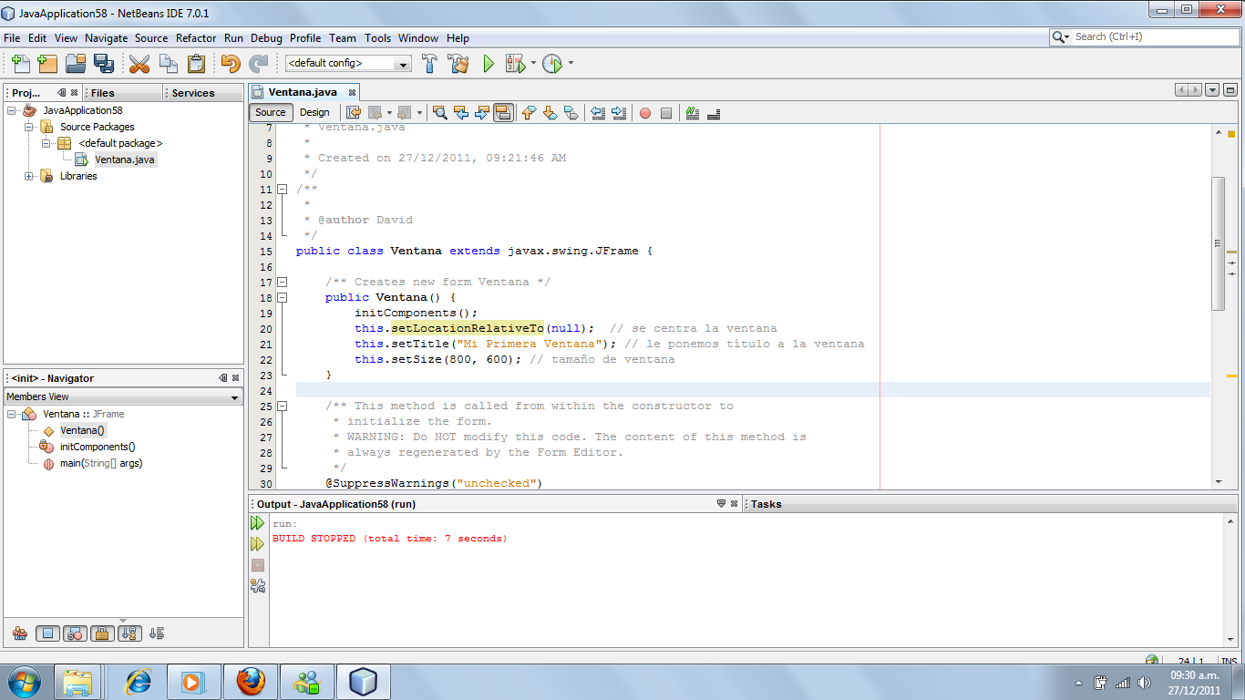 The Code Line Lenguaje Java JFrame