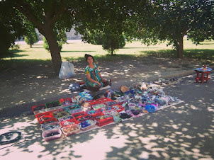 A street side hawker in Samarkand