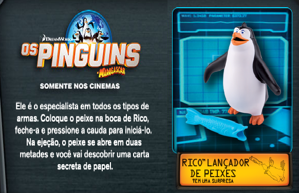 McLanche Feliz Brindes: mc lanche feliz apresenta : os pinguins de  madagascar o filme.