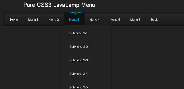 The menu-style lavalamp in pure CSS3