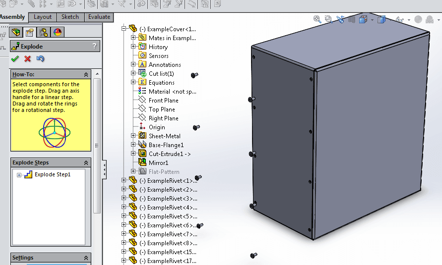 SOLIDWORKS TUTORIAL DRAWINGS WITH EXPLODED ASSEMBLY VIEW AND BILL OF