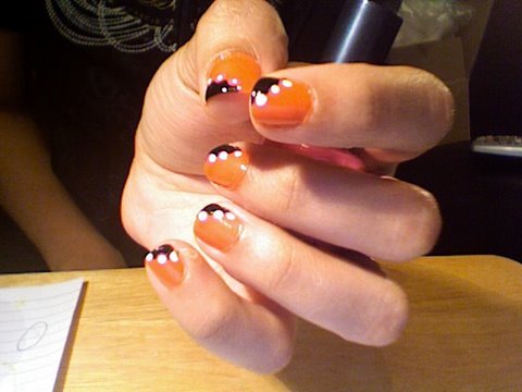 nail art orange design ideas
